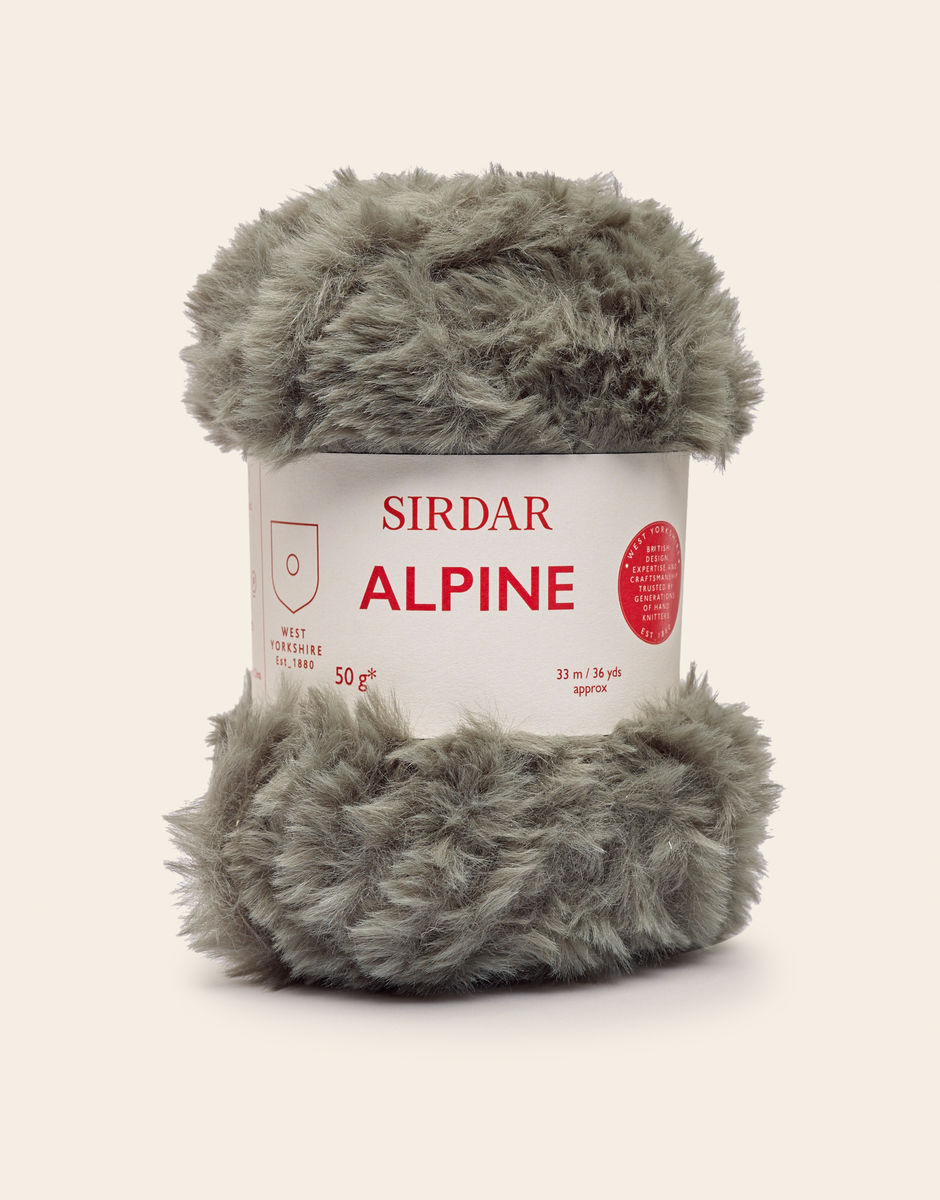 Sirdar – Pelote de laine imitation fourrure Alpine, 50 g, couleur phoque  (402)