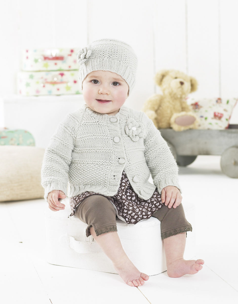 Baby Girl s Cardigan Hat in Snuggly DK Sirdar