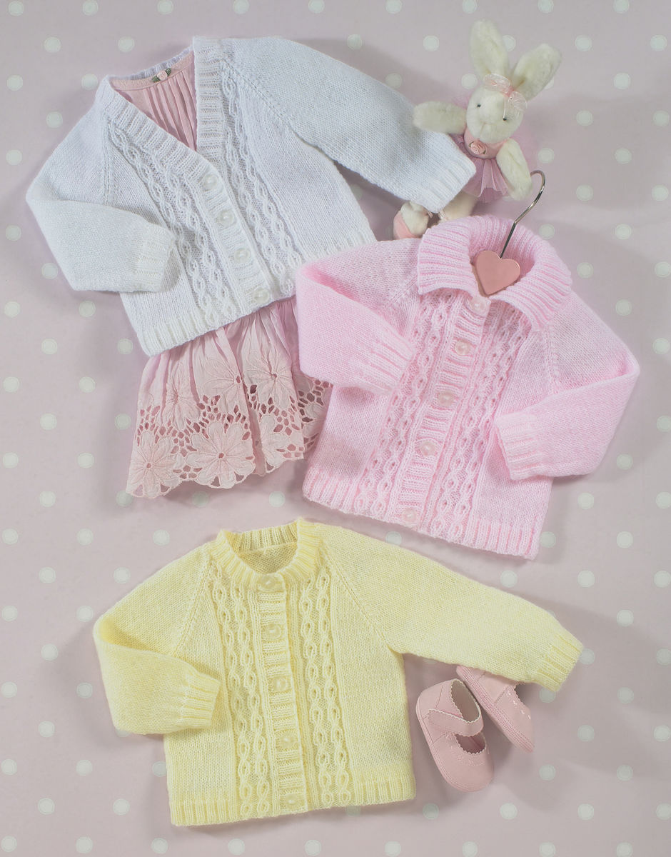 Summer Baby Cardigans in Snuggly 4 Ply Sirdar