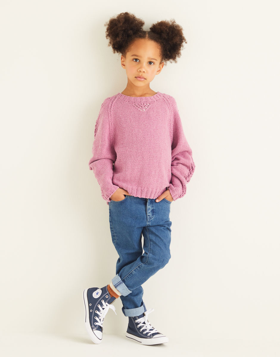 Kids Batwing Sweater in Snuggly Replay DK | Sirdar