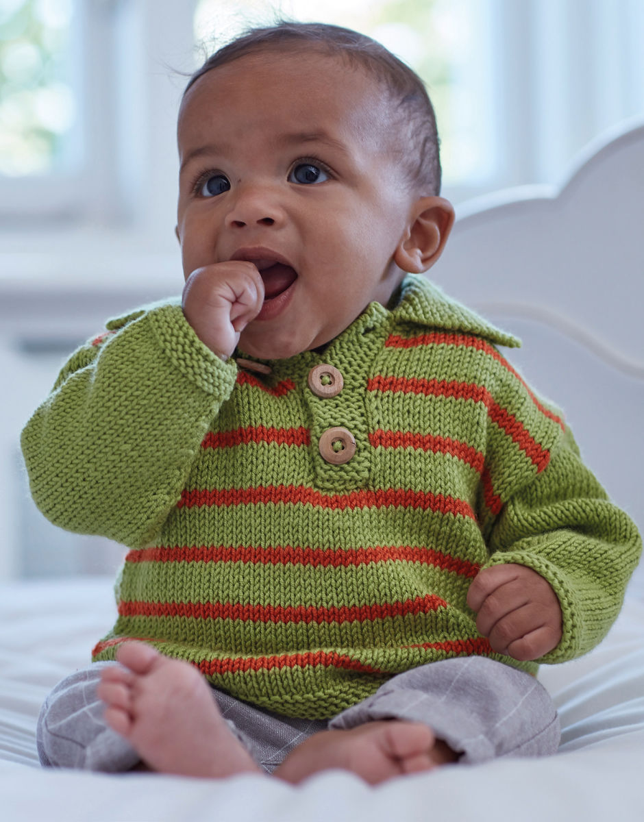 Baby Polo Jumper in Snuggly Cashmere Merino Sirdar