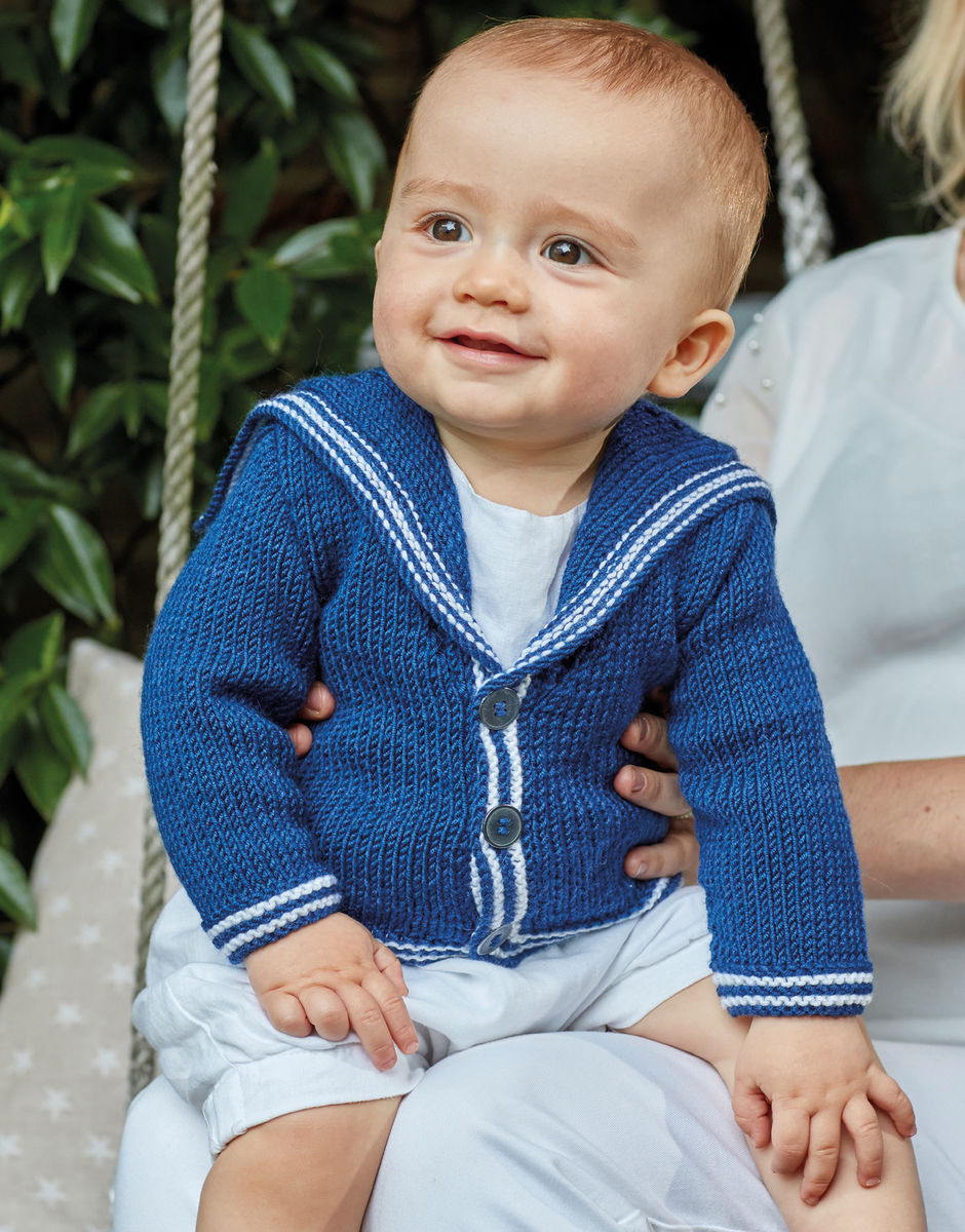 Baby Sailor Romper Suit and Dress Knitting Pattern