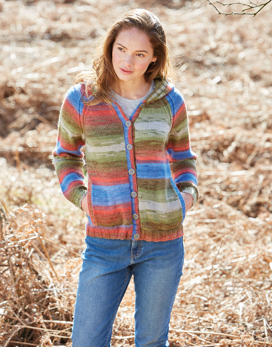 Ladies Hooded Cardigan in Hayfield Spirit DK | Sirdar