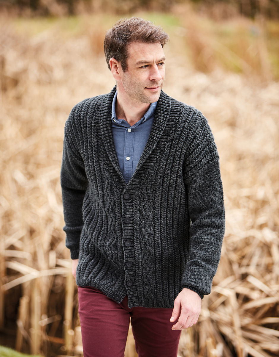 Mens knitted shop cardigan pattern