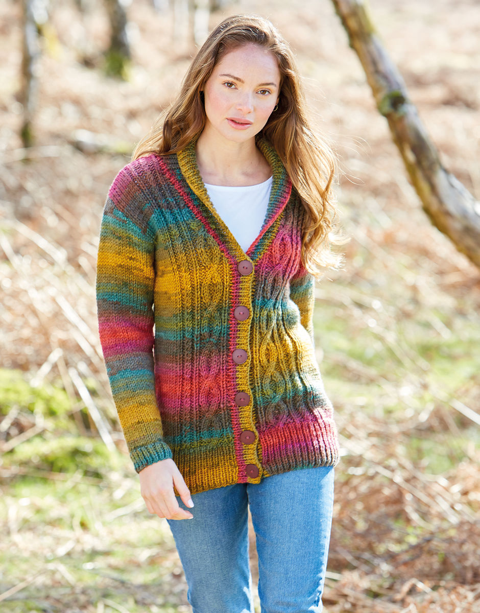 Chunky shawl shop collar cardigan