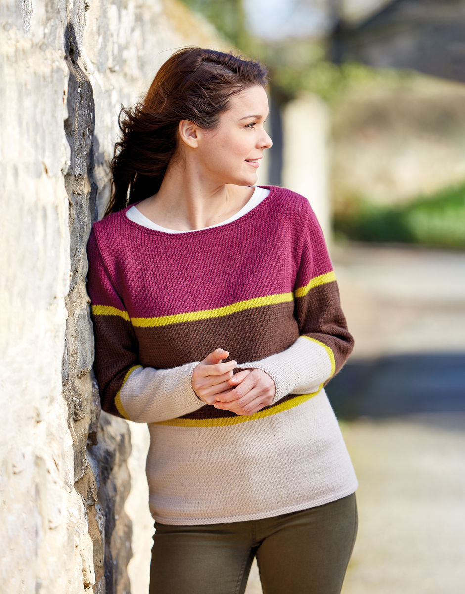 Three Colour Sweater in Sirdar Country Classic DK Sirdar