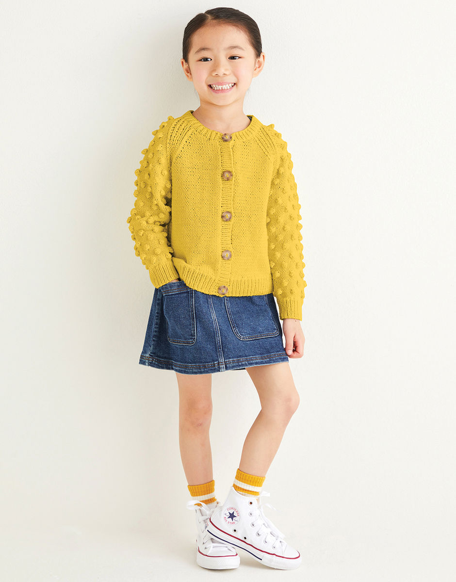 Kids Popcorn Stitch Cardigan in Snuggly Replay DK Sirdar