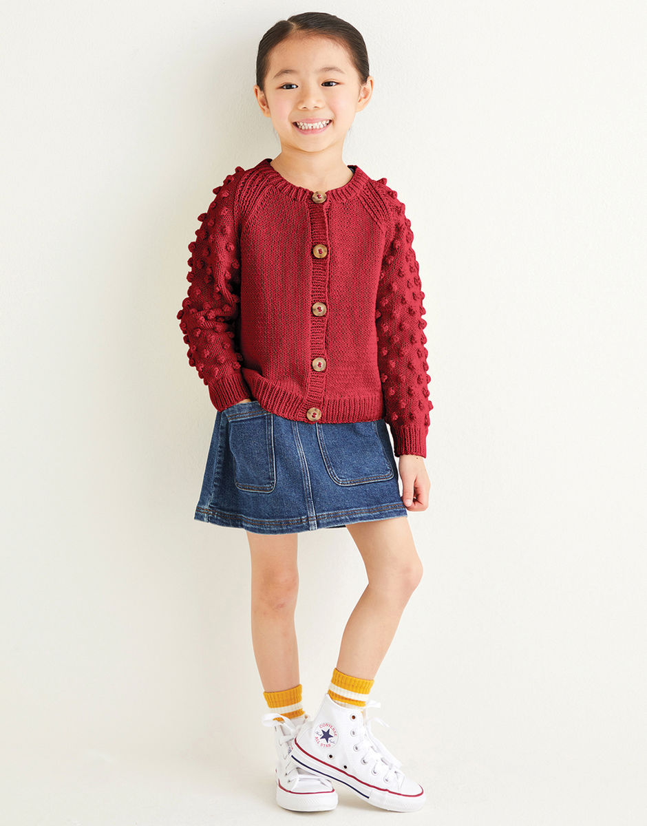 Kids Popcorn Stitch Cardigan in Snuggly Replay DK Sirdar