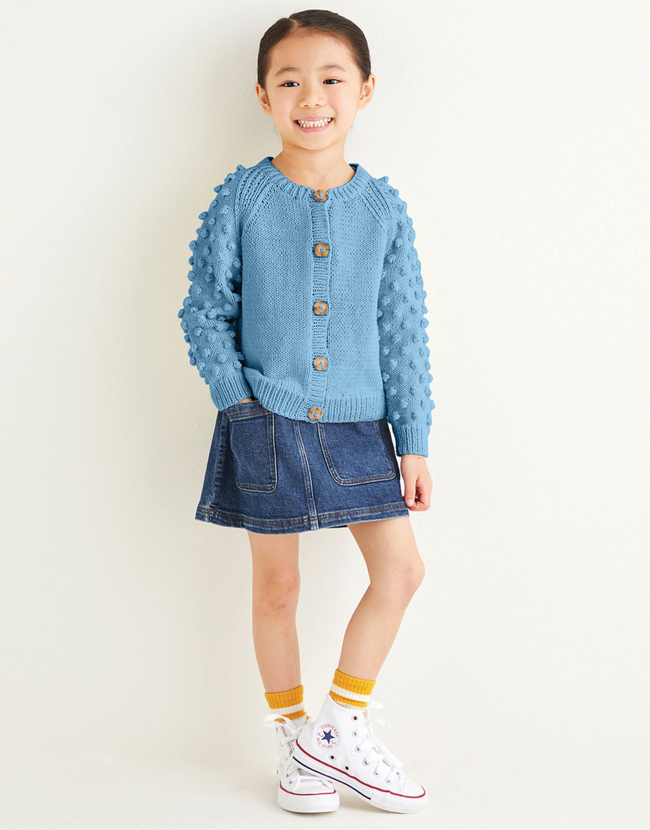 Kids Popcorn Stitch Cardigan in Snuggly Replay DK | Sirdar