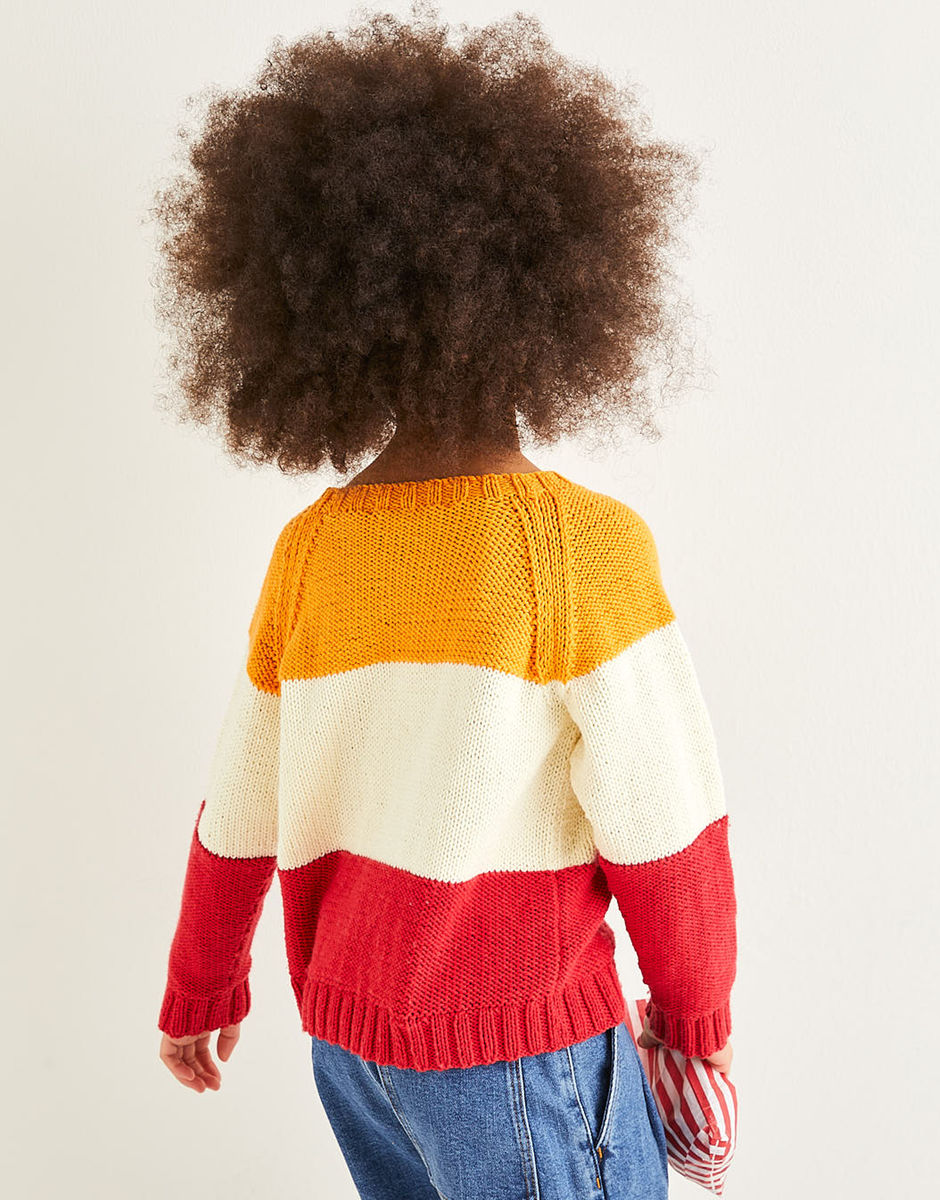 There Was One Kids colour-block V-neck cardigan - Orange