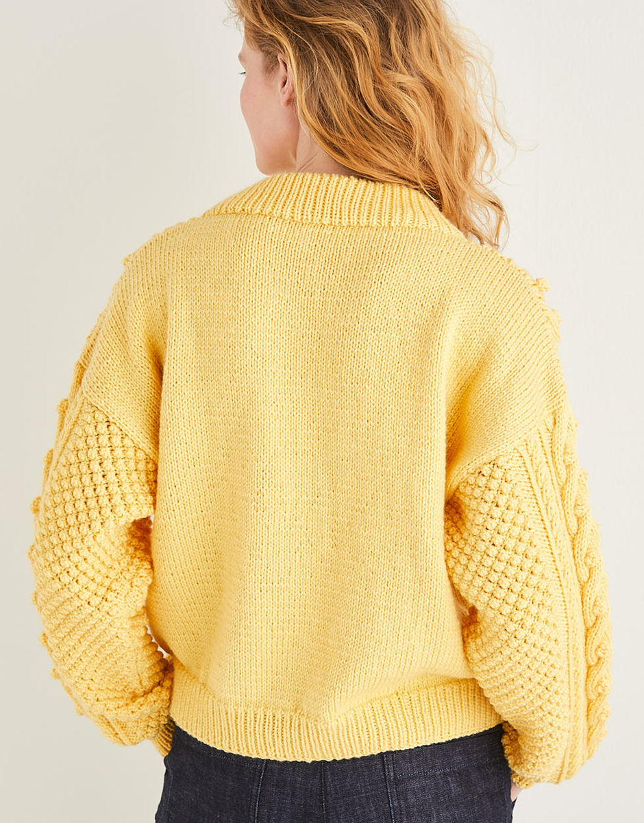 Women's Bobble Detail Cable Stitch Sweater in Sirdar Country Classic Worsted