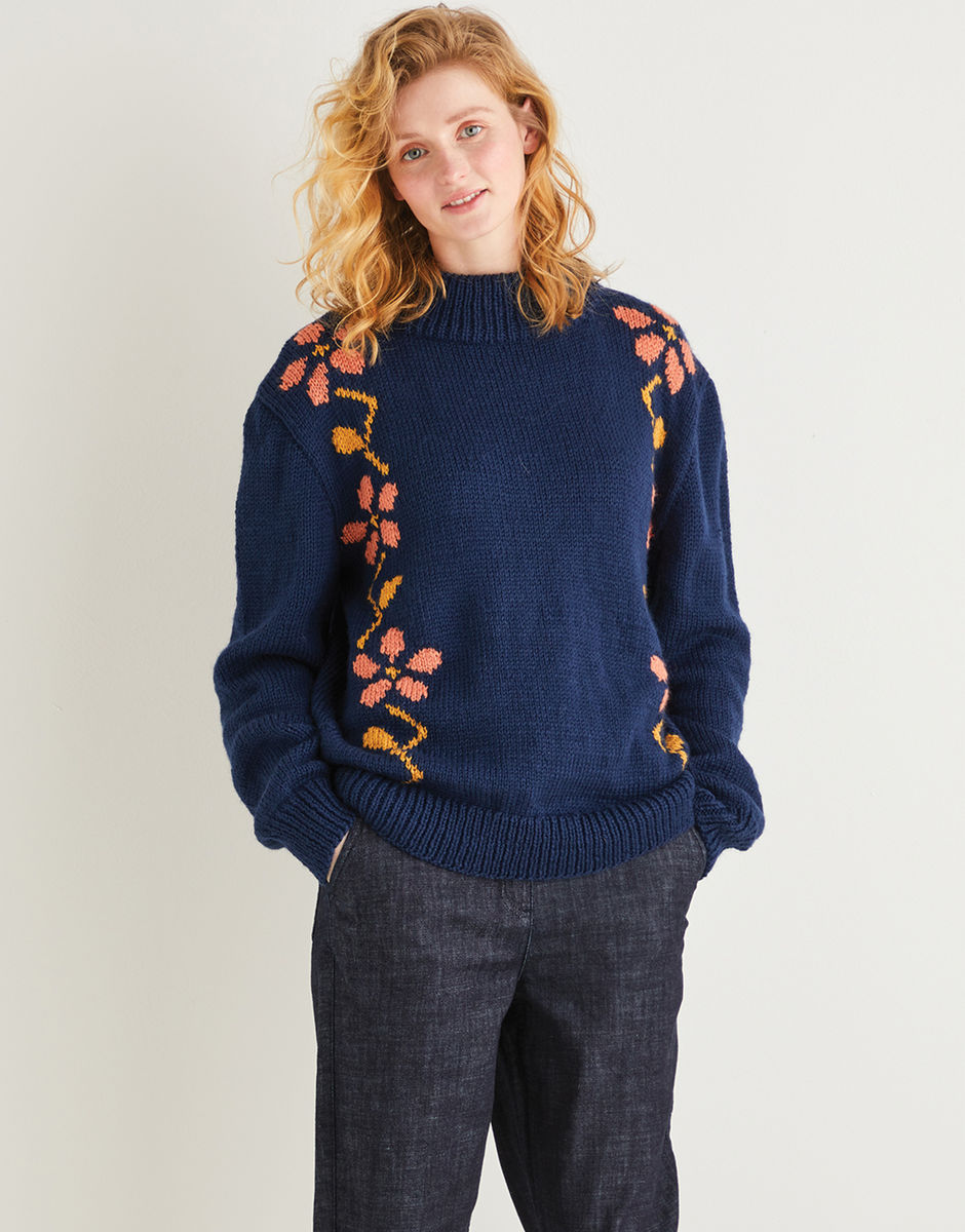 Intarsia knit outlet sweater