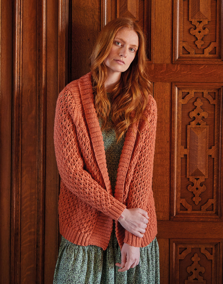 Floral Cable Cardigan in Sirdar Country Classic Worsted - 10166 -  Downloadable PDF