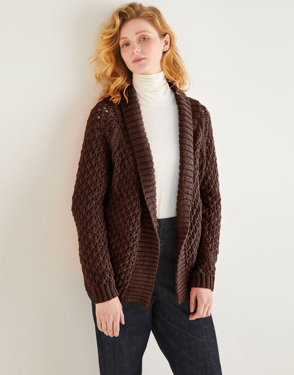 Women's Shawl Collar Cardigan in Sirdar Country Classic Worsted