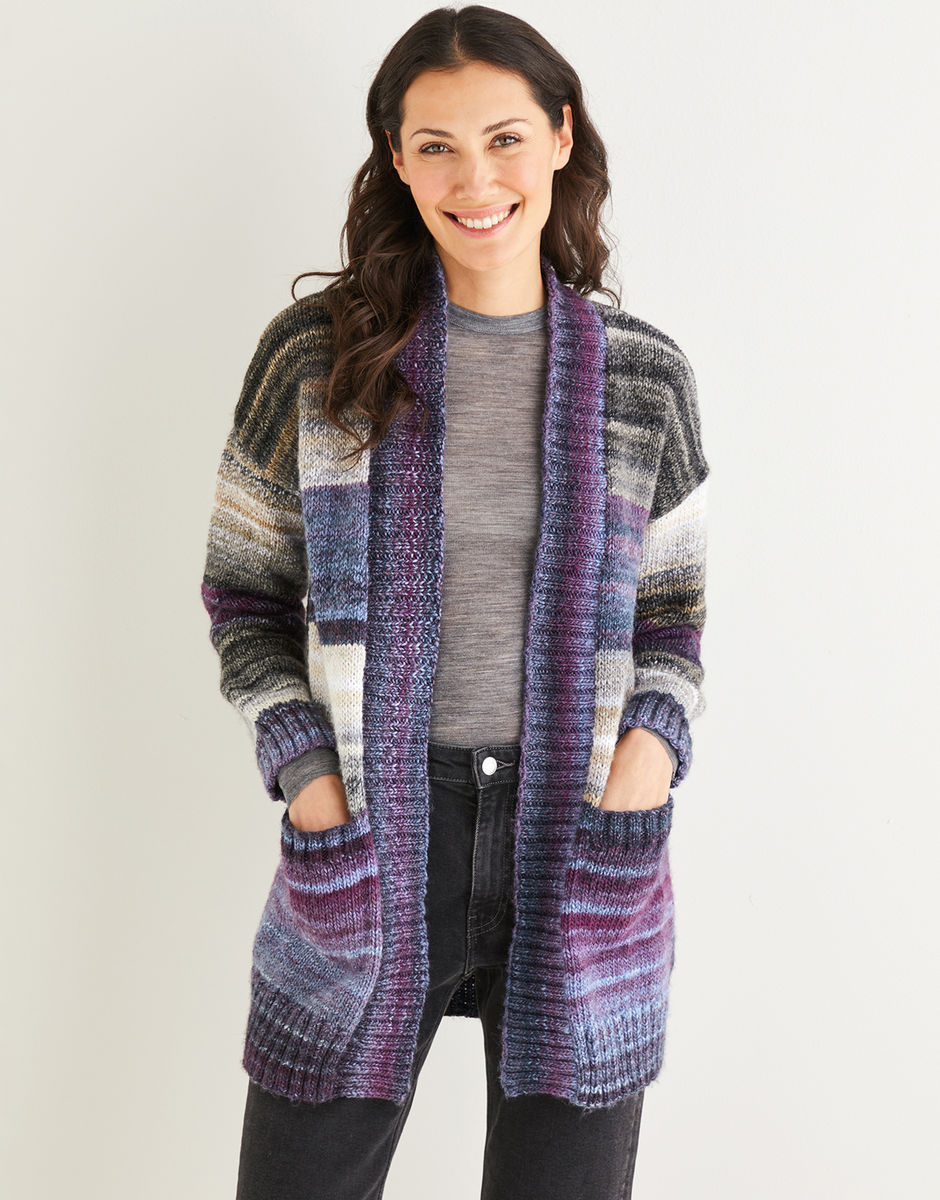 Women's Wide Rib Longline Cardigan in Sirdar Jewelspun | Sirdar