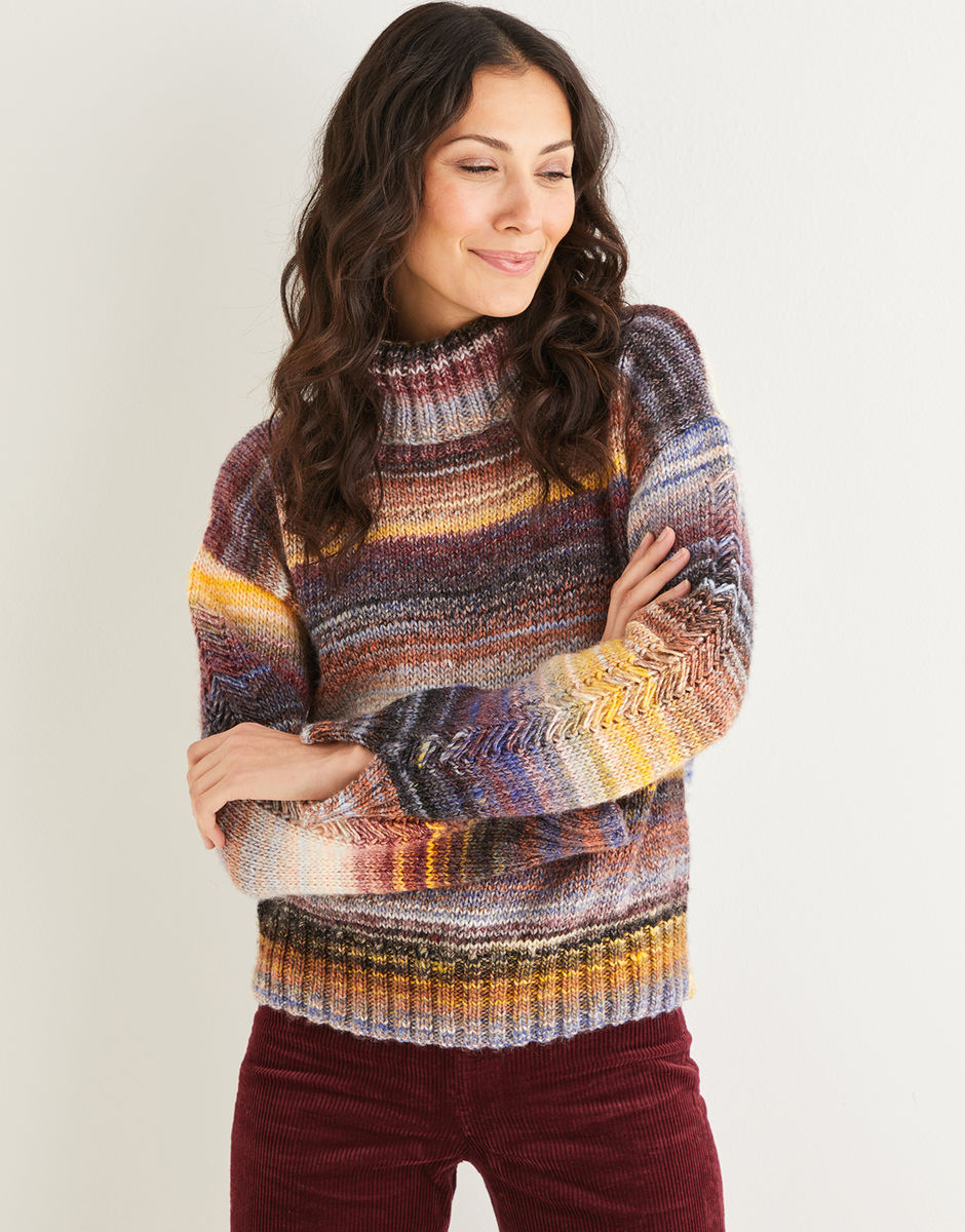 Women’s Roll Neck Sweater in Sirdar Jewelspun | Sirdar