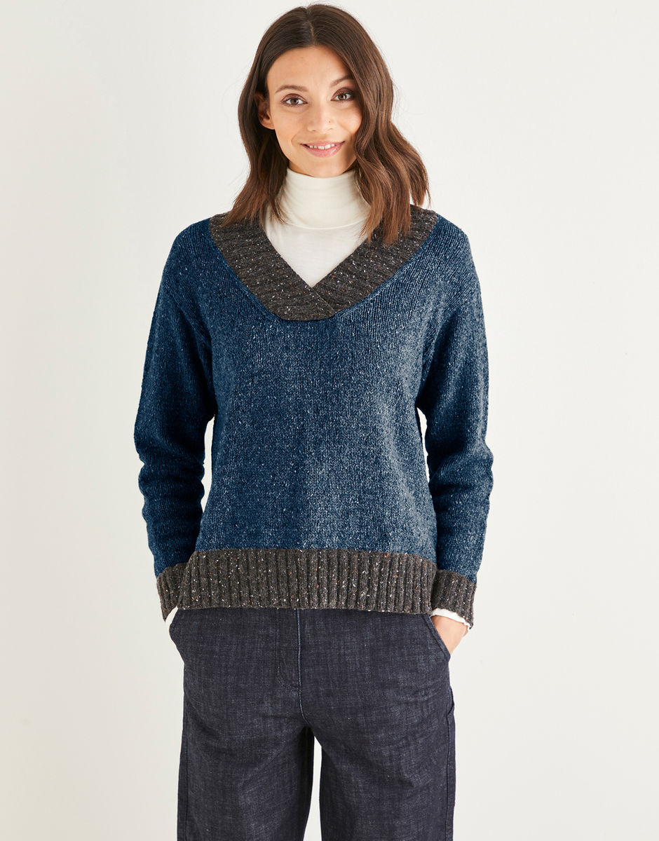 V neck 2025 crossover sweater