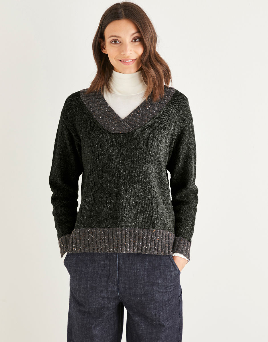 v neck crossover sweater