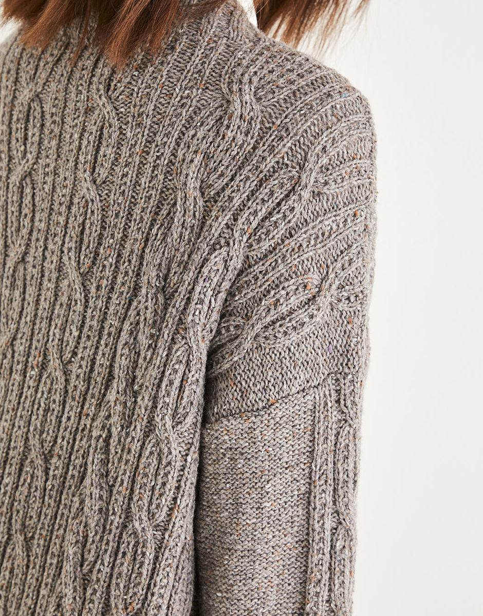 Women’s Longline Cabled Coatigan in Sirdar Haworth Tweed | Sirdar