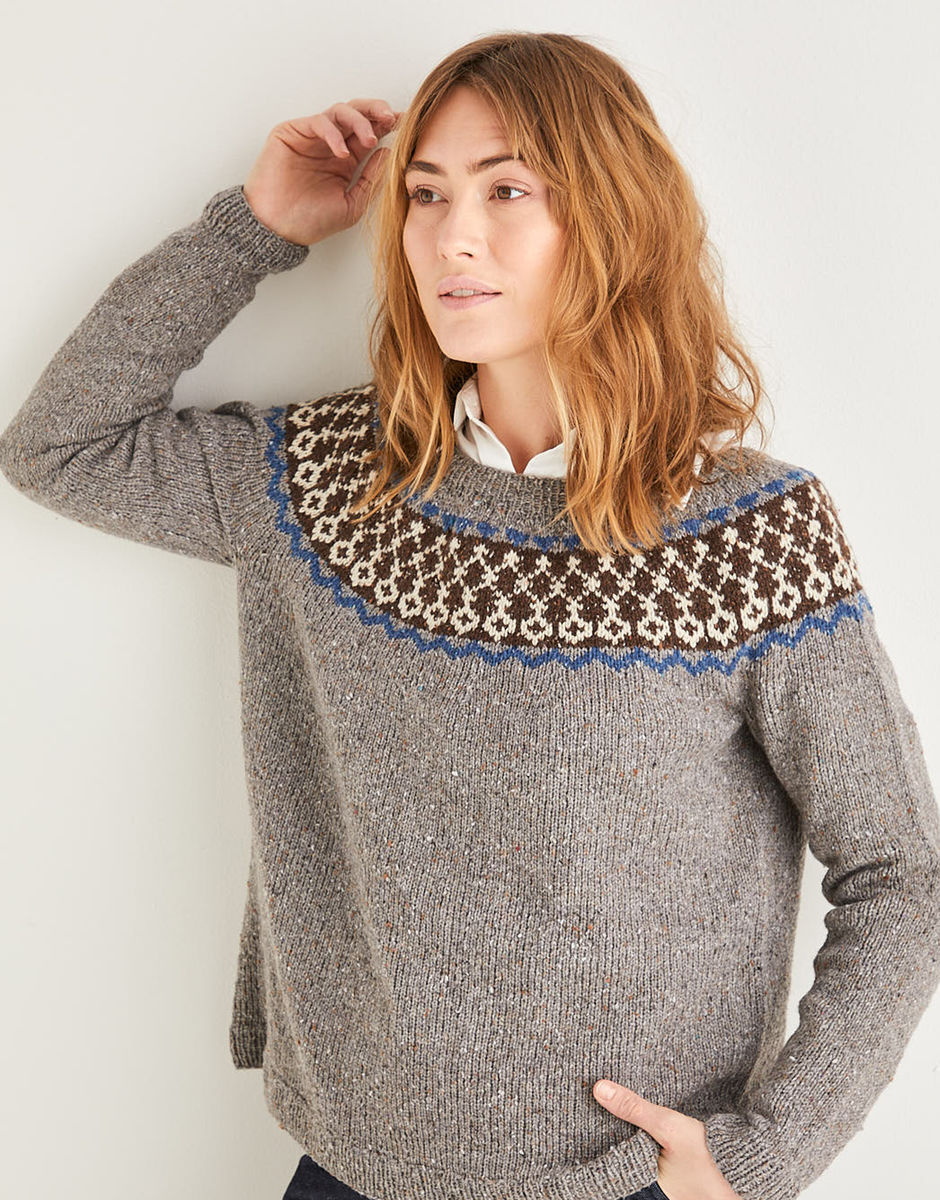 Women's Fairisle Yoke Sweater in Sirdar Haworth Tweed | Sirdar