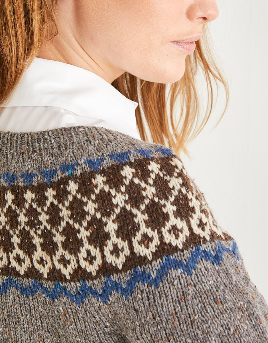 Fair isle yoke cardigan pattern best sale