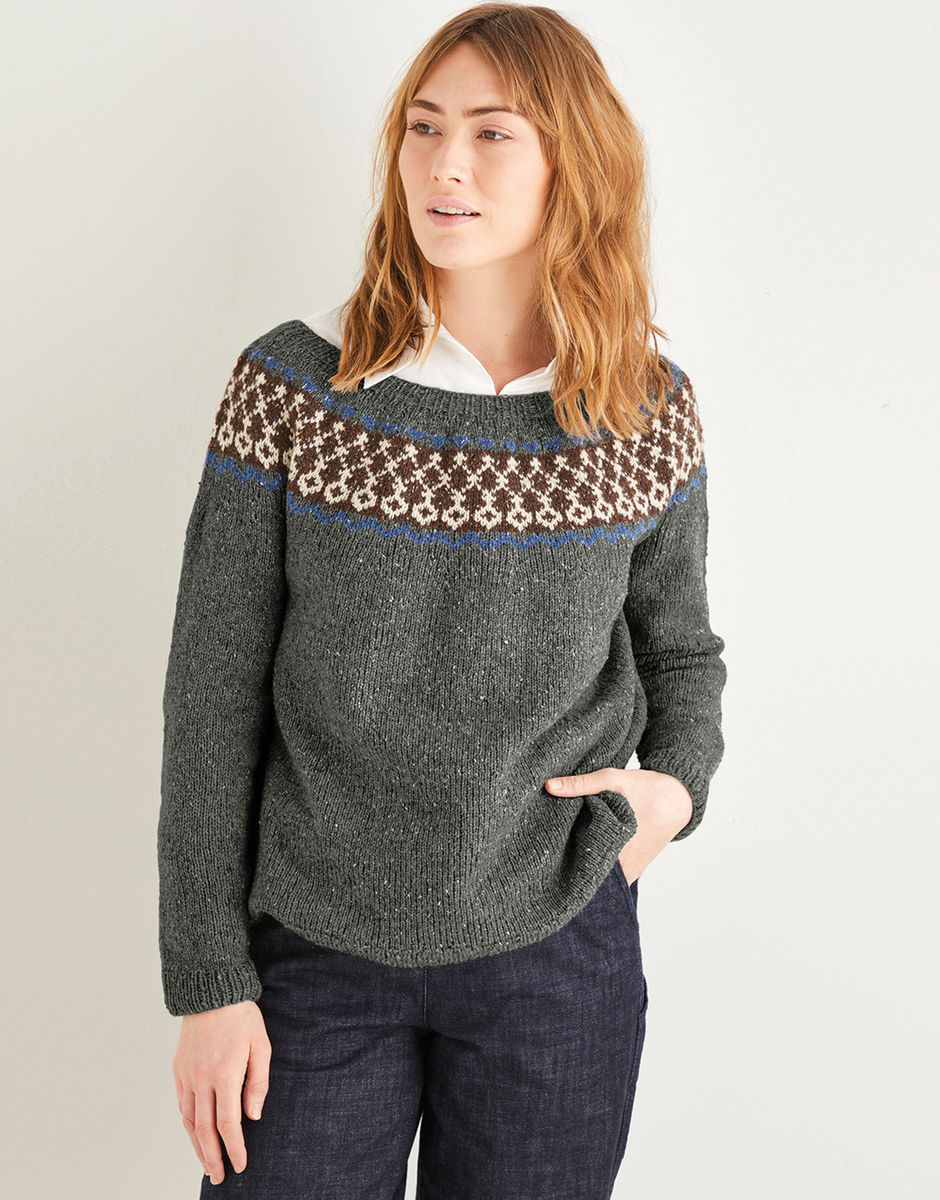 Women’s Fairisle Yoke Sweater in Sirdar Haworth Tweed | Sirdar