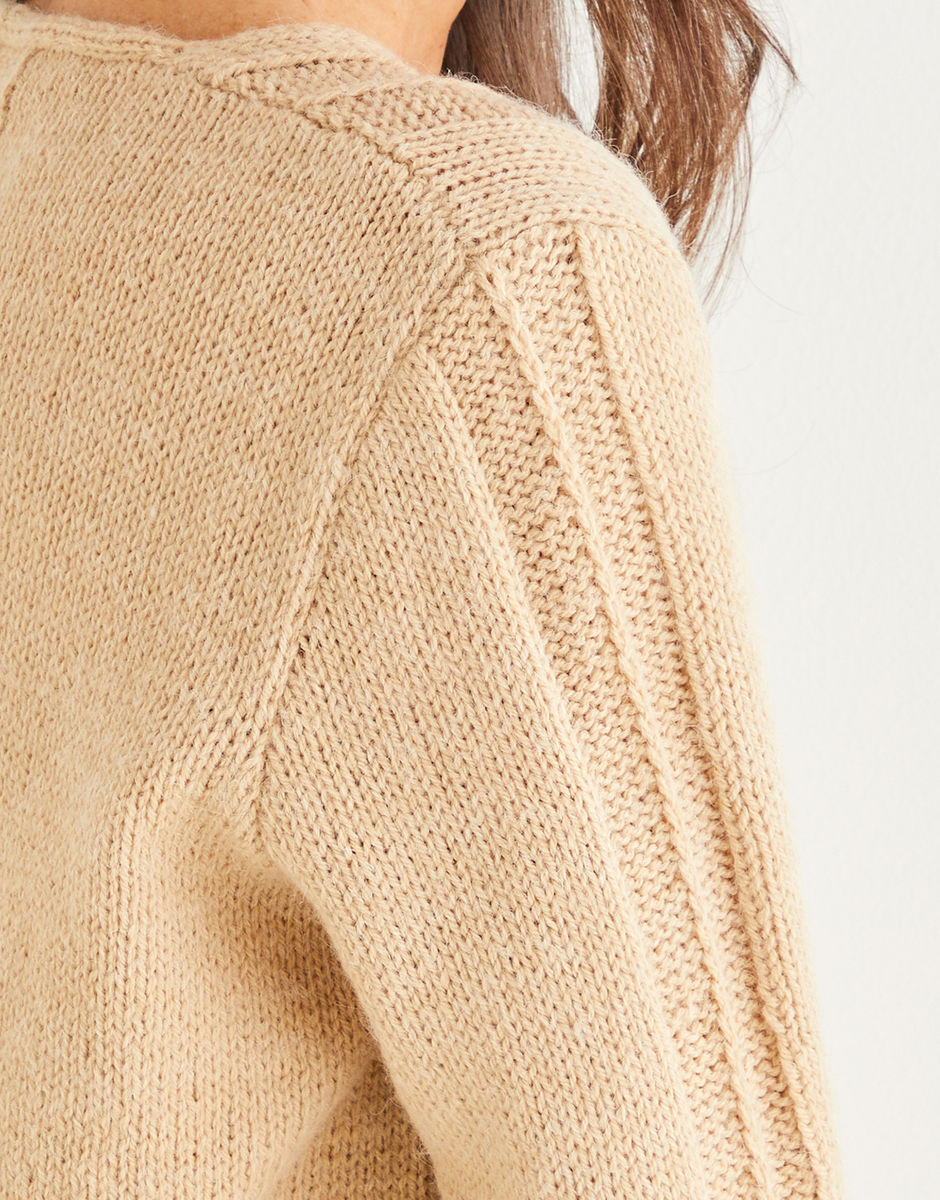 Women’s V-neck Stripe Detailed Sweater in Sirdar Saltaire | Sirdar
