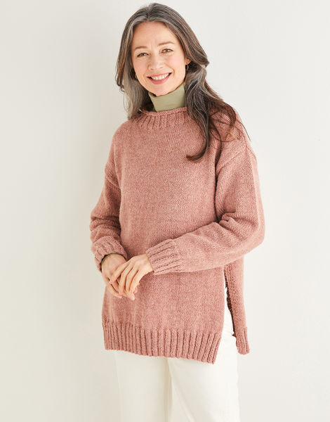 Women’s Split Seam Sweater in Sirdar Saltaire