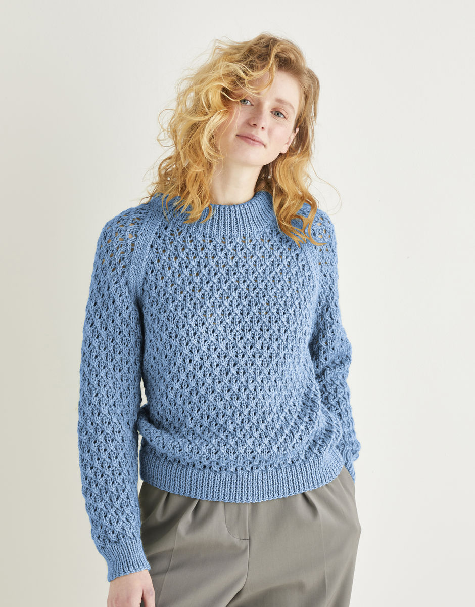 Trellis Patterned Sweater in Country Classic Worsted
