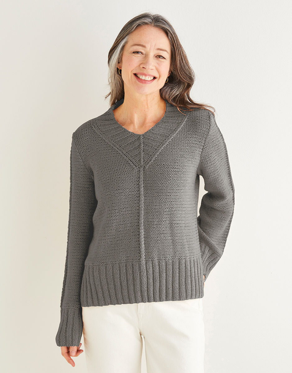 Knitting Pattern Ladies/womans Deep V Neck Jumper / Sweater