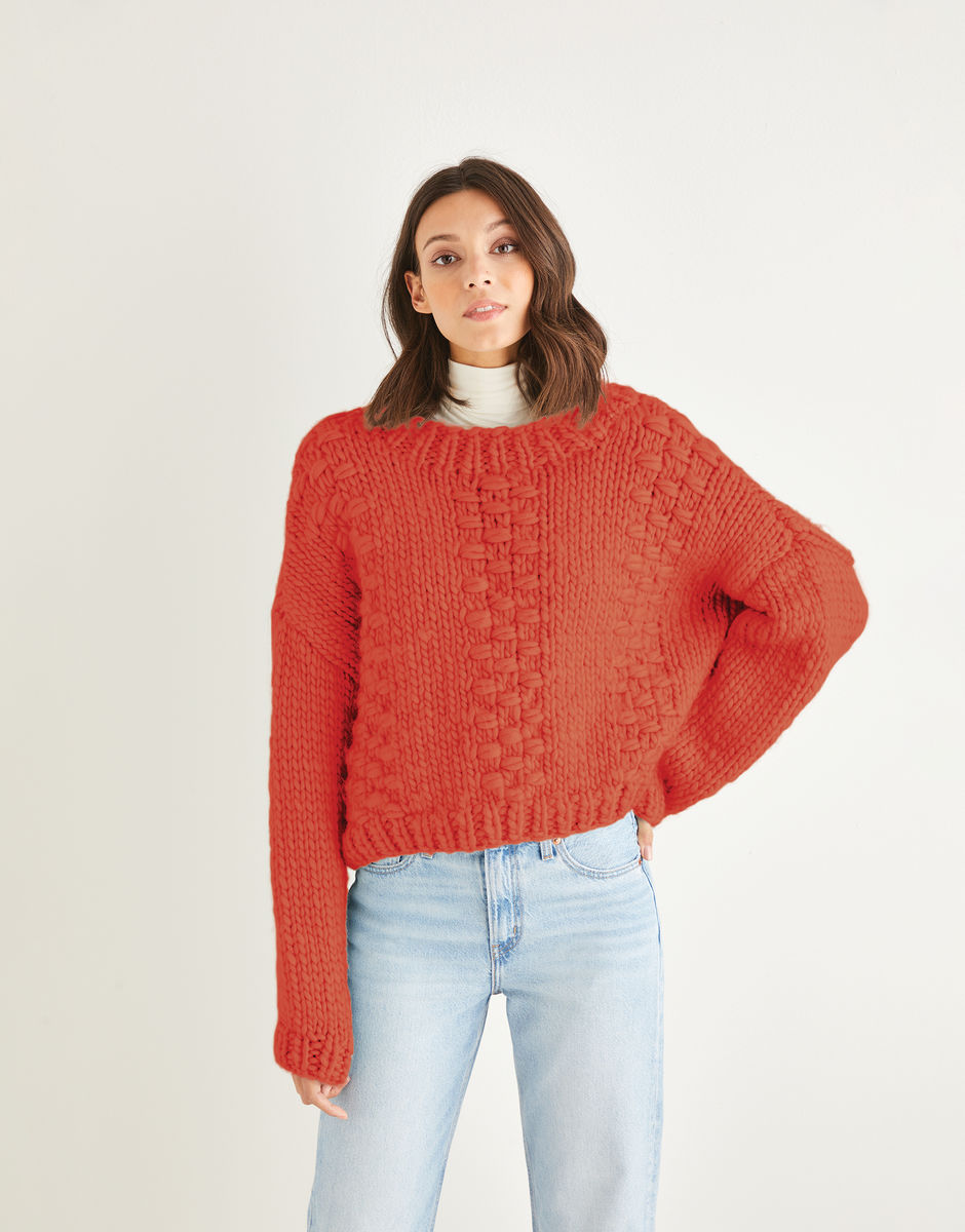 Textured Panel Sweater in Sirdar Adventure | Sirdar