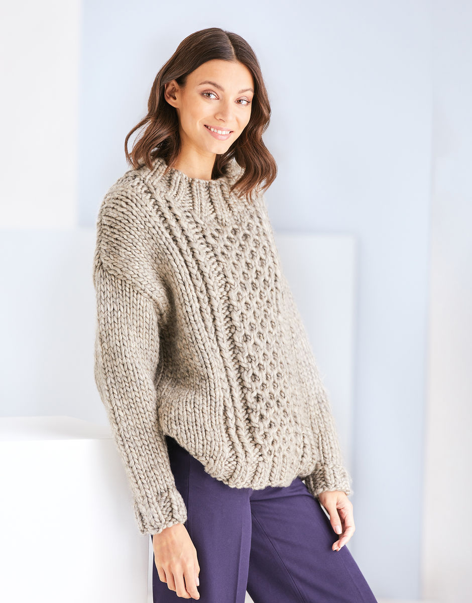 Cable Panel Sweater in Sirdar Adventure | Sirdar