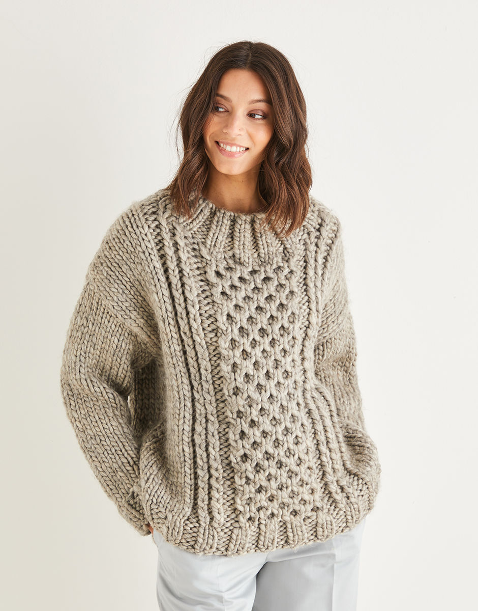 Cable Panel Sweater in Sirdar Adventure | Sirdar