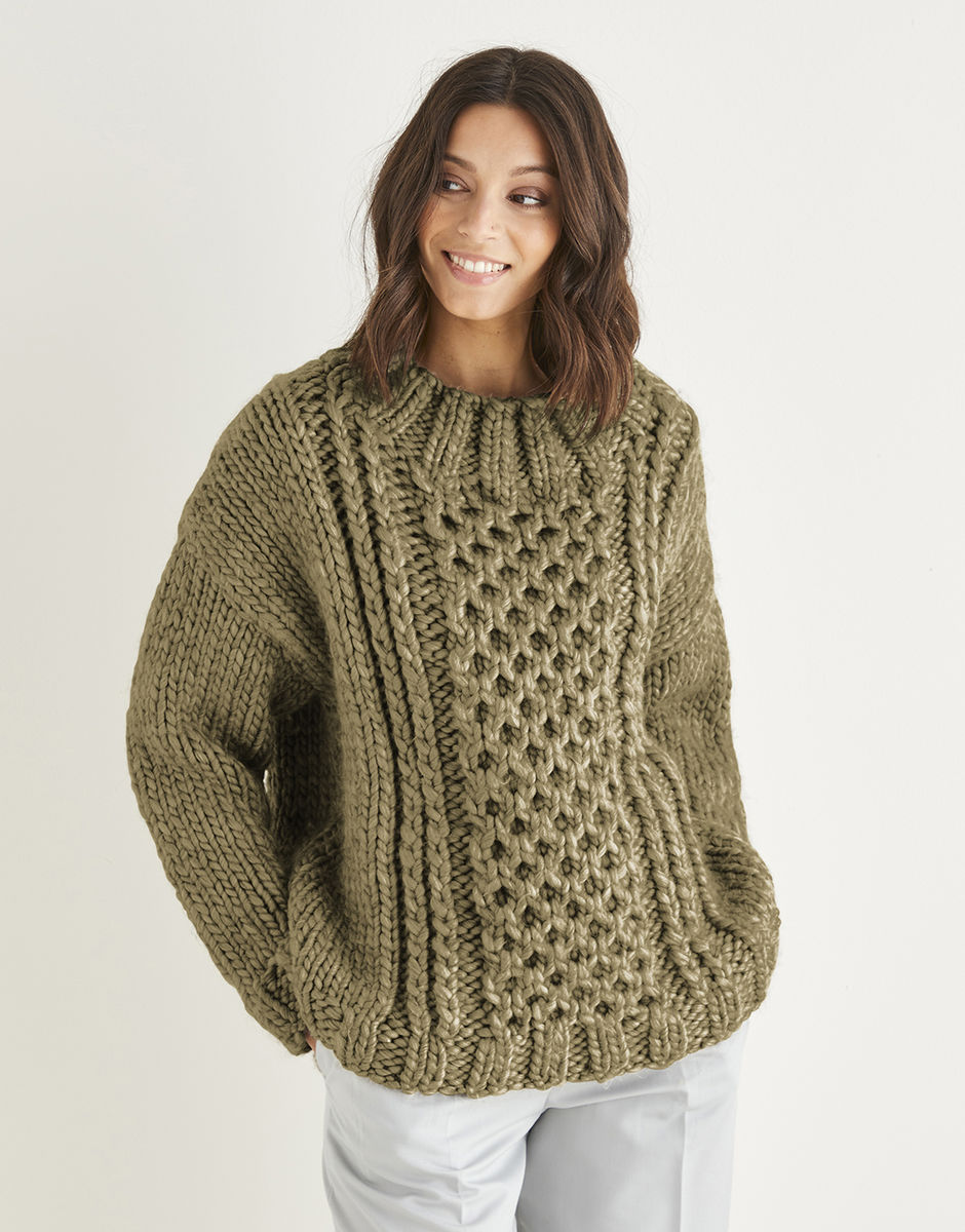 Cable Panel Sweater in Sirdar Adventure | Sirdar