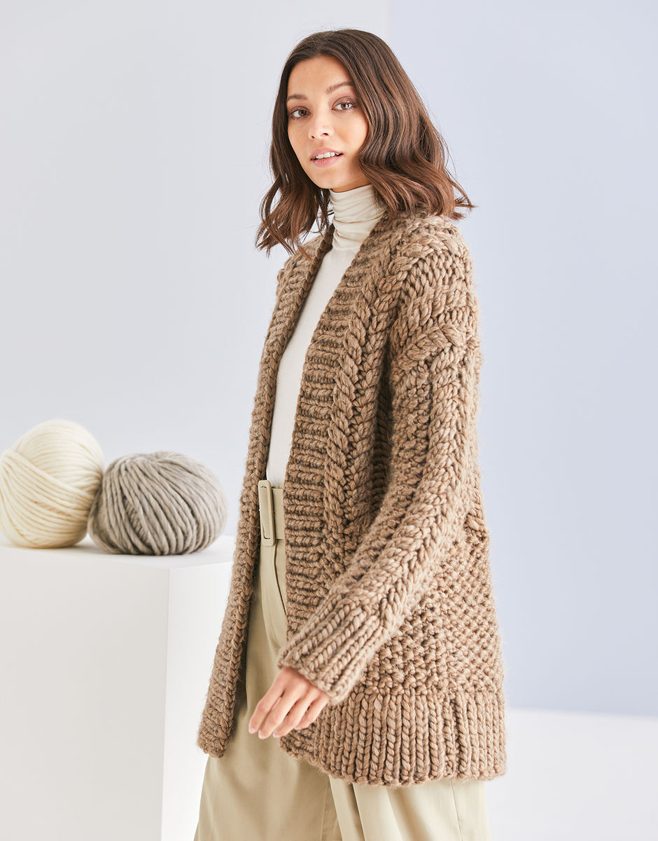 Cable & Moss Cardigan in Sirdar Adventure | Sirdar