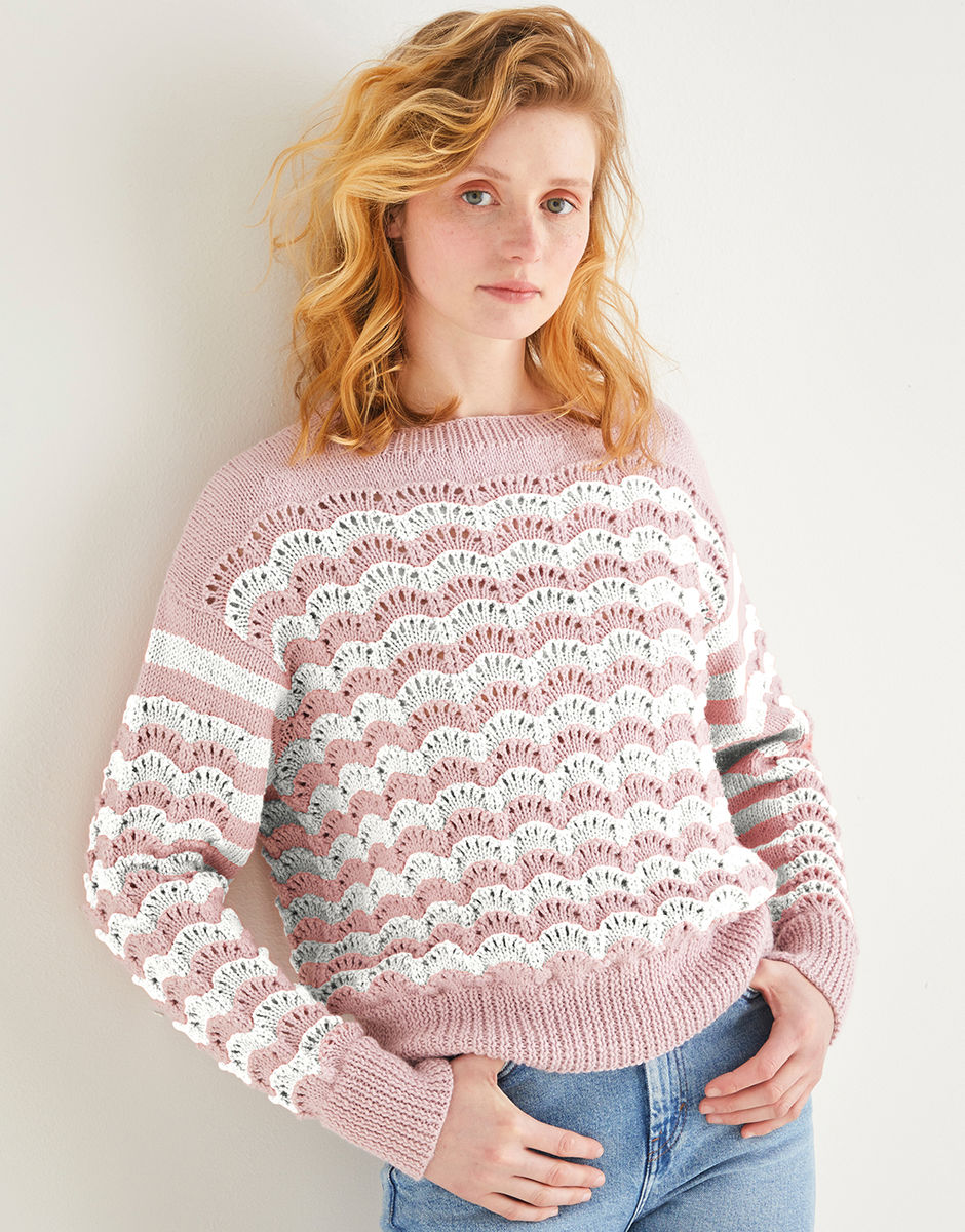 Lace Chevron Sweater in Sirdar Country Classic DK | Sirdar