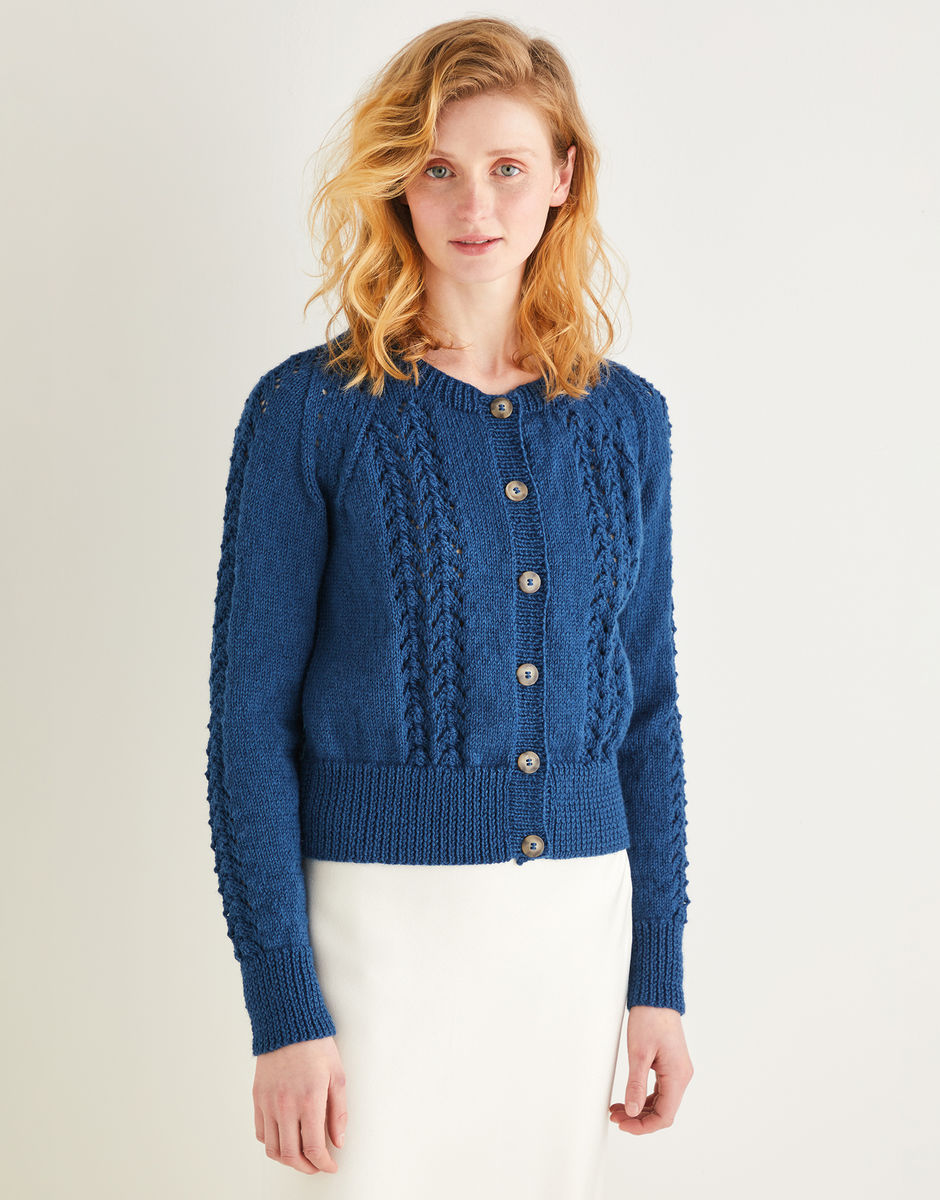 Lace Textured Cardigan in Sirdar Country Classic DK