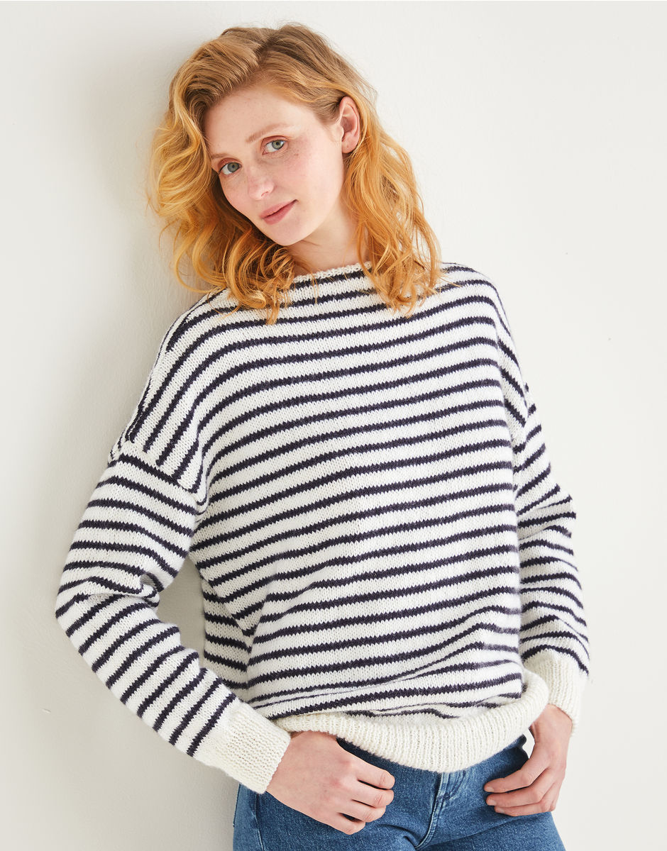 Boat Neck Breton Sweater in Sirdar Country Classic DK | Sirdar