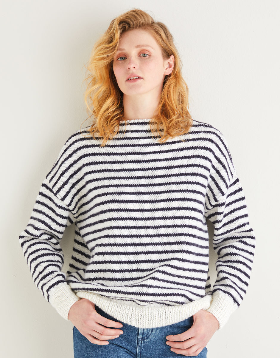 Boat Neck Breton Sweater in Sirdar Country Classic DK | Sirdar