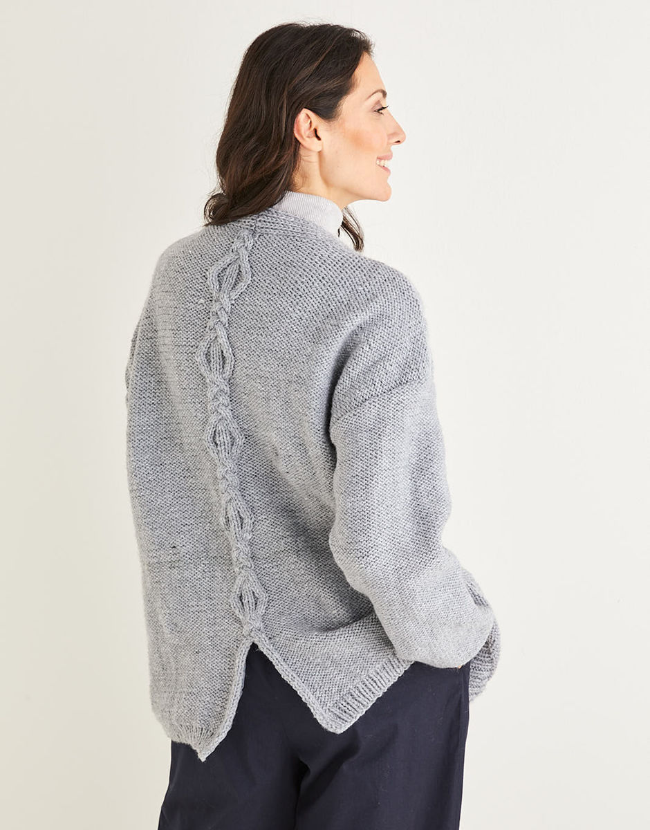 V-Neck Cable Cardigan in Hayfield Bonus Aran with Wool | Sirdar