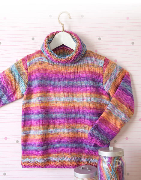 Kid's Cowl-Neck Sweater in Hayfield Bonus Breeze DK
