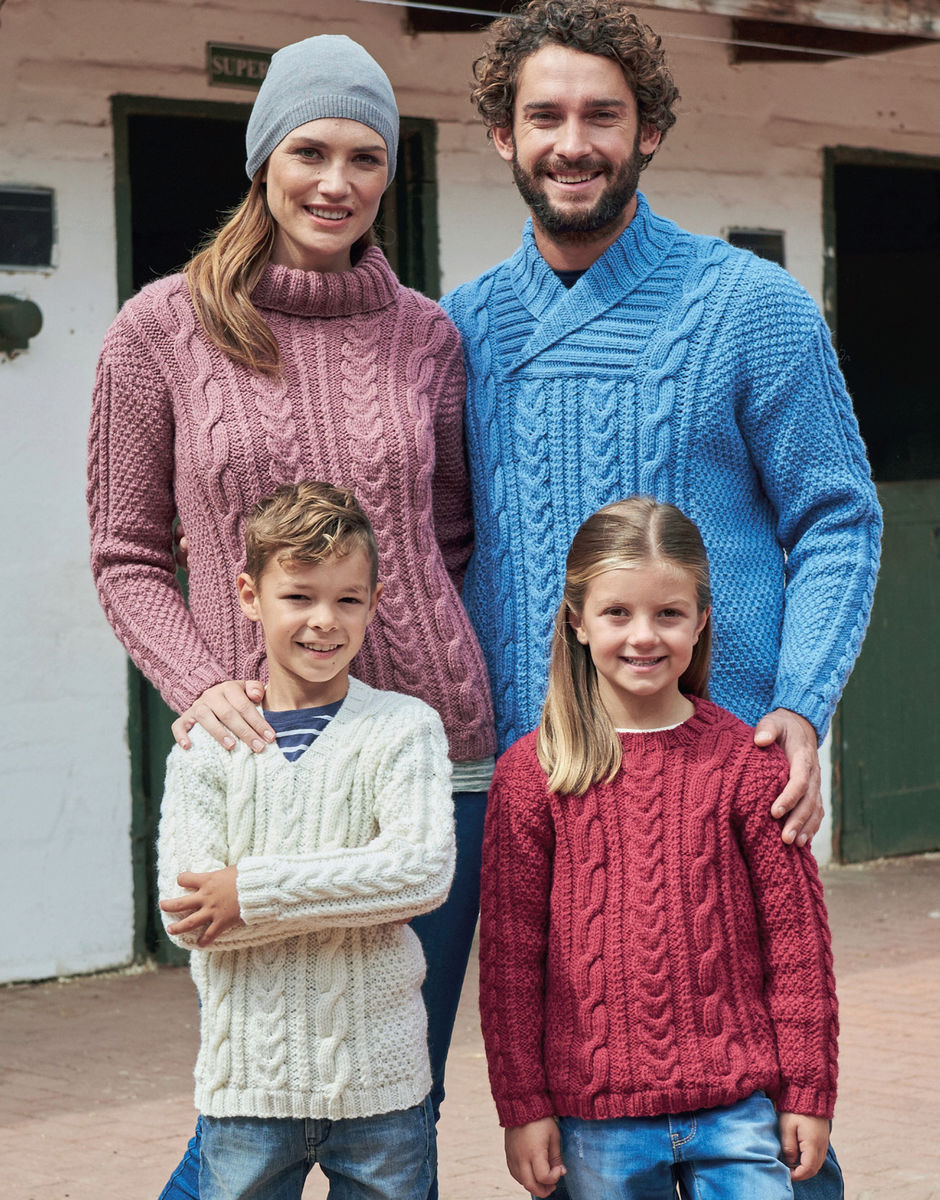 Sweaters for the Family in Hayfield Bonus Aran Sirdar