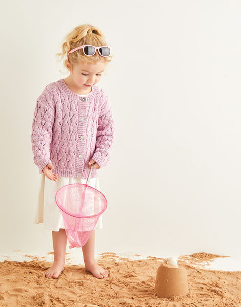 Wave Lace Cardigans in Snuggly 100% Cotton DK