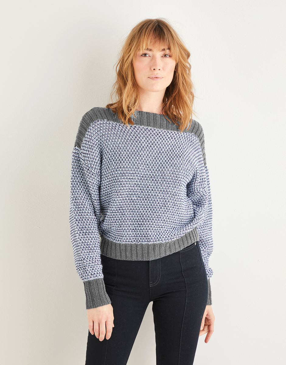 Wide Neck Batwing Sweater in Sirdar Cashmere Merino Silk DK