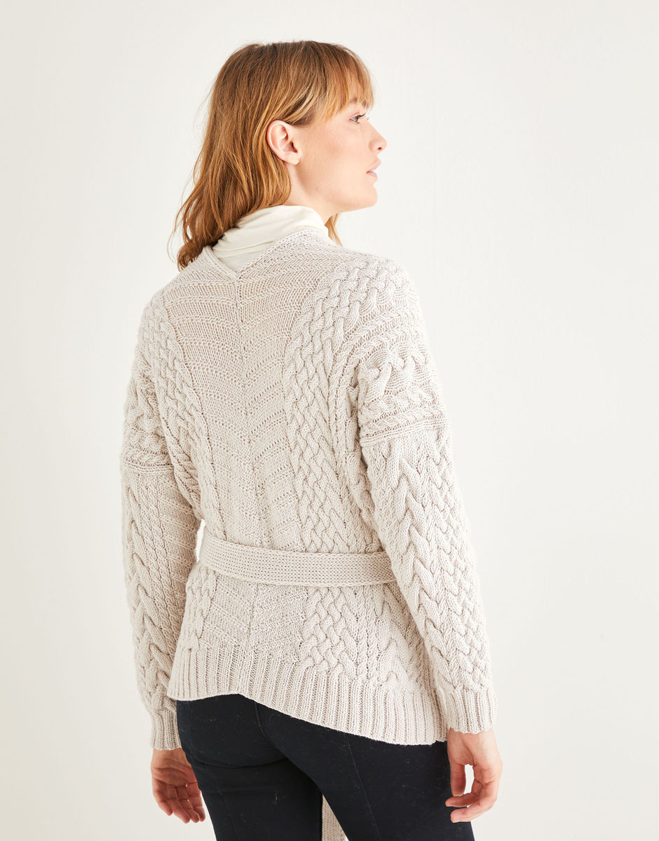 Cable Wrap Cardigan in Sirdar Cashmere Merino Silk DK | Sirdar