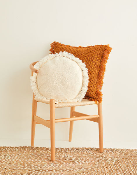Crochet Chevron & Fringed Cushions in Sirdar Country Classic Worsted