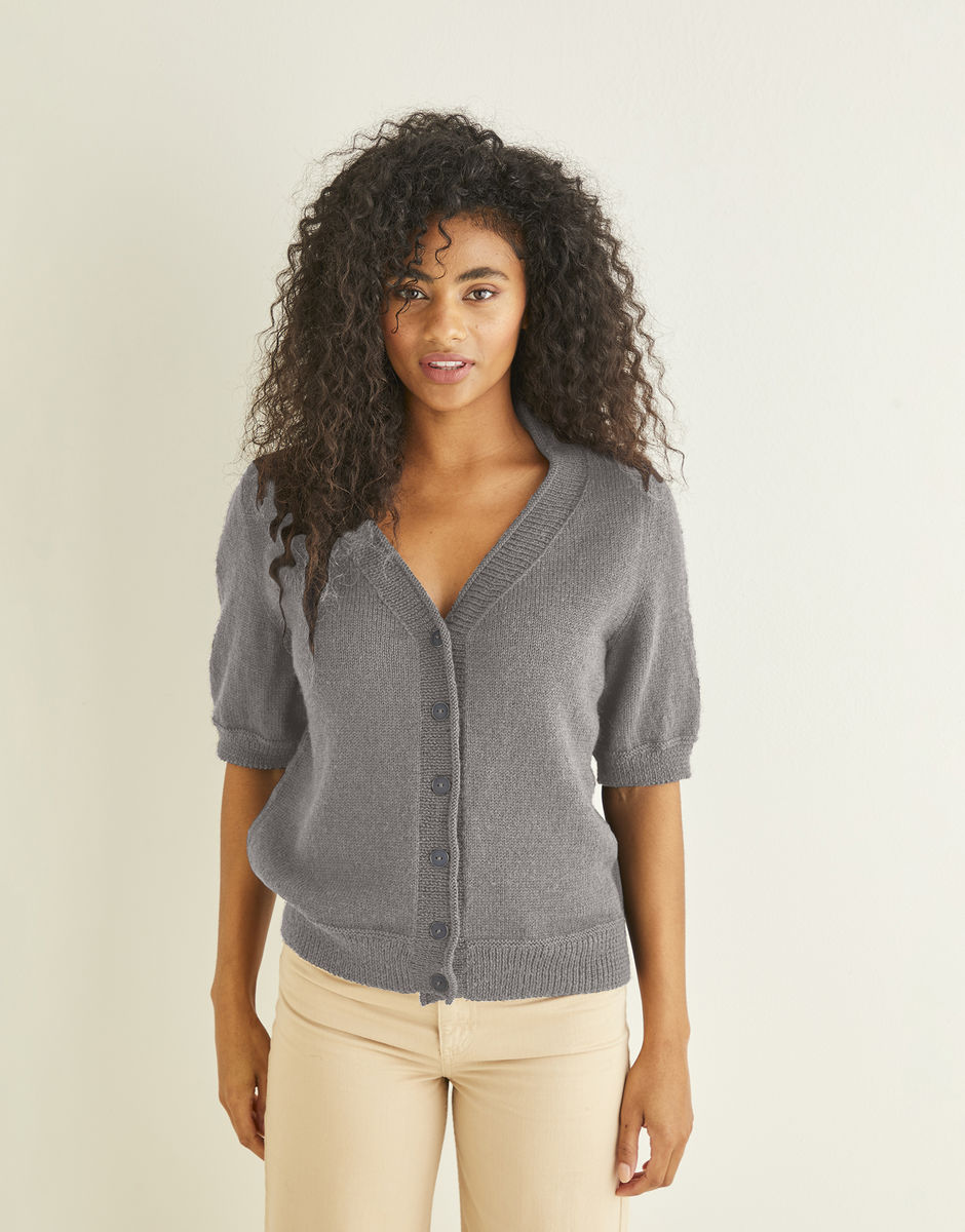 Grey short sleeve clearance cardigan