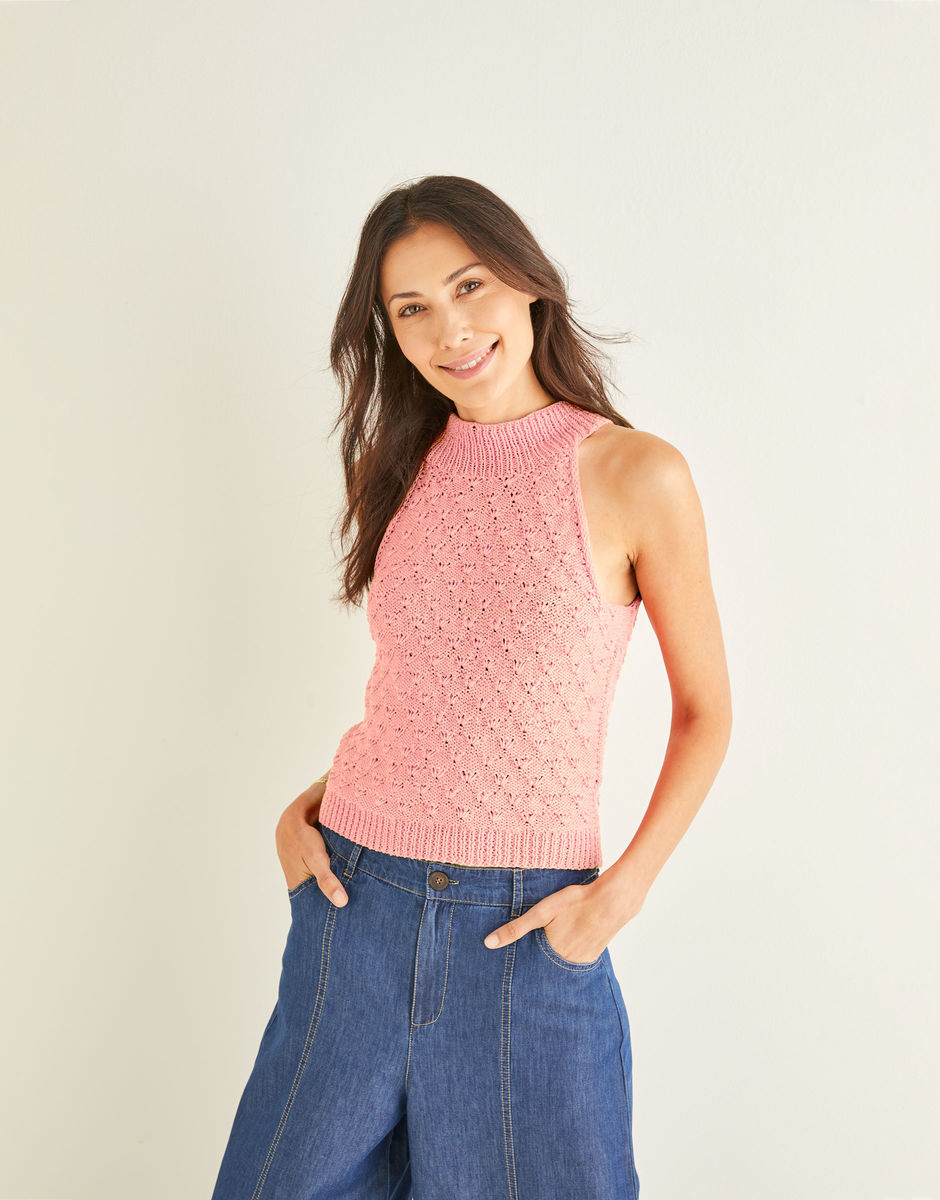 Halter Neck Tank Top in Sirdar Cotton DK