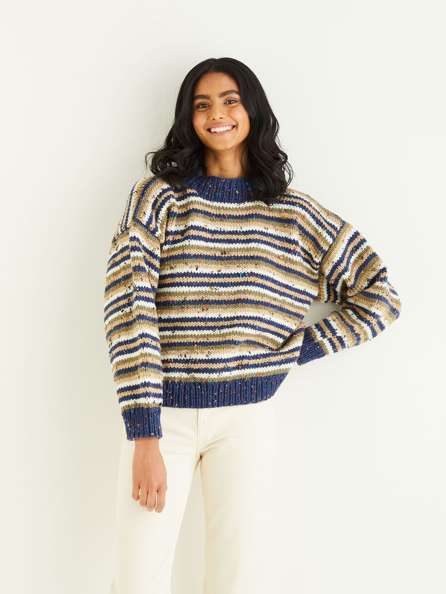 Multicolor crew outlet neck sweater