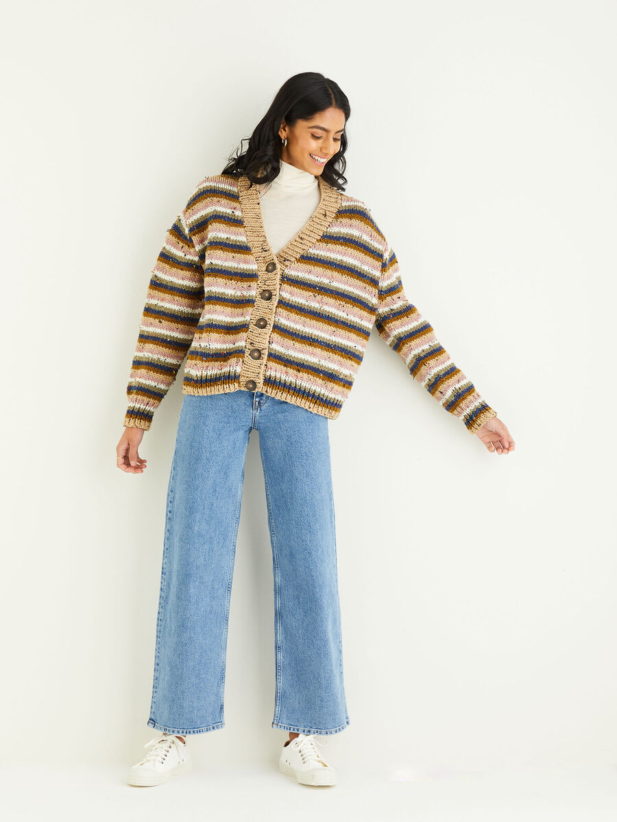 Striped on sale sweater cardigan